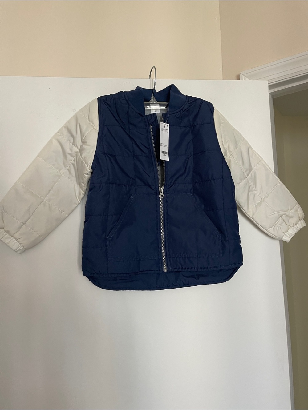 Carter's Navy Blue and Cream Puffer Jacket for Kids